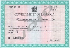 Government of Jamaica Treasury bill sample