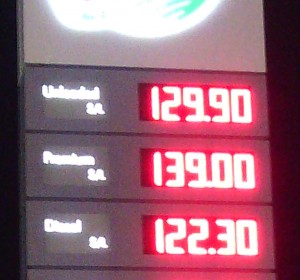 Fuel prices at the pumps in May 2015.